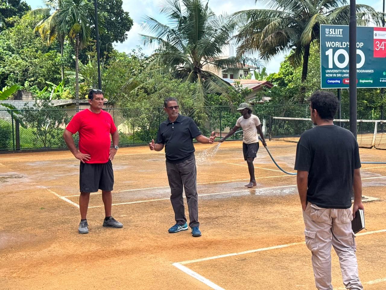 United Sports and academy representatives planning on the clay court